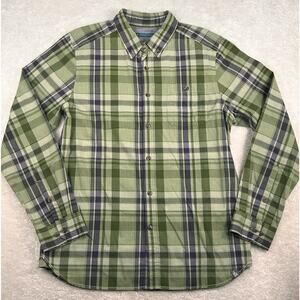 The North Face Ripstop Button Up Shirt Mens L Green Long Sleeve Hiking Outdoor